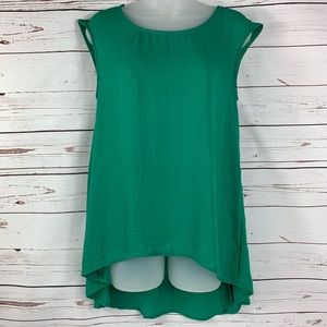 Miami Top High Low Kelly Green Crinkle Fabric